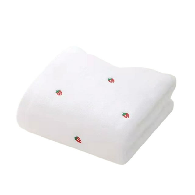 2piece Soft And Skin-friendly Cotton Bath Towel For Ladies Ladies Cute Towel Adult Bath Towel 2pack/lot Conveniently Used Strawberry Embroidered Designer Towel Set Cotton Bath Towel 2piece Super Wate