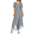 thumbnail image 2 of Sakkas Egan Long Embroidered Caftan Dress / Cover Up With Embroidered Cap Sleeves - A-Azur - One Size Regular, 2 of 5