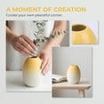 thumbnail image 5 of REGALWOVEN Mini Modern White Ceramic Vase Tiny Ribbed Bud Vase for Single Stem, Minimalist Decorative Small Vase for Bathroom Lemon yellow 2.9"L x 2.9"W x 3.9"H, 5 of 6