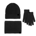 thumbnail image 3 of 3-Piece Knitted Hat Scarf Gloves Set for Women & Men, Warm Winter Accessories for Cold Weather, Soft Wool Blend Trio for Outdoor Activities, Matching Winter Set for Autumn and Winter Season Wear, 3 of 5