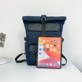 thumbnail image 2 of Mochilas Street Trend Roll Top Roll Cover Deportes Ocio Azul Como se describe, 2 of 9