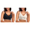 thumbnail image 1 of (2-Pack) Rinsvye Womens Seamless Bras No Women Bras Push Up Underwire Scalloped Push Up Womens Plus Size Bras Soft Wireless Comfort Wireless Bras for Women Bralettes Full Coverage Everyday Bra, 1 of 5