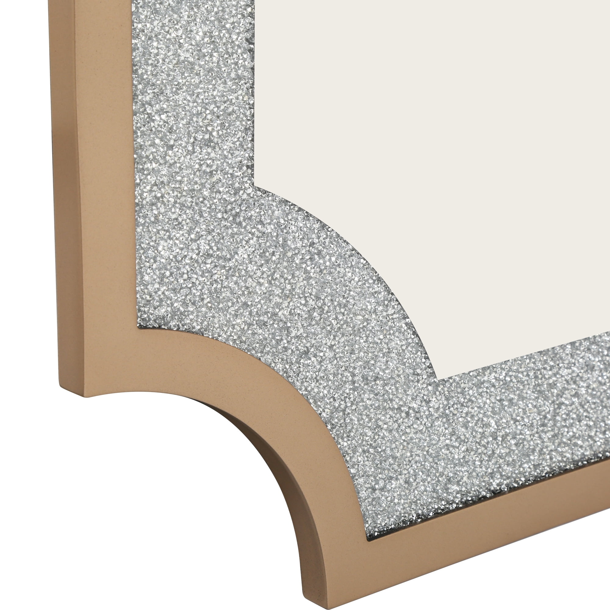LNC 33.9"x47" Rectangular Gold Bathroom Wall Mirror with Rhinestone Inlay and MDF Frame