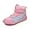 Pink, variant on Kids Winter Barefoot Shoes Girls Boys Wide Toe Box Fur Lined Warm Anti-Slip Minimalist Outdoor Ankle Walking Hiking Snow Boots