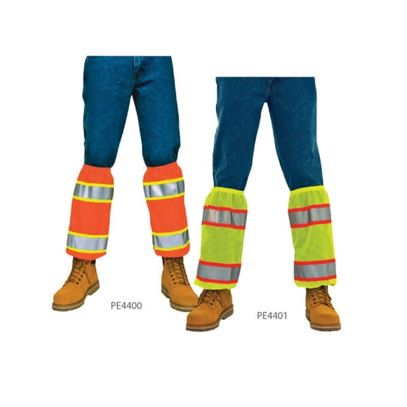 3A SAFETY Unisex Hi-Vis Mesh Shin Reflectors Lime Green- PE4401