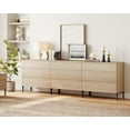 thumbnail image 2 of 94.5" Wood Accent Chest Set with Drawers, Modern Credenza Storage Cabinet with Reeded Design for Living Room, Kitchen, Dining Room, Hallway, 2 of 7