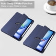 thumbnail image 2 of ELEHOLD Trifold Case for iPad Air 13 inch 2024 -Slim Leather Auto Wake Sleep Kickstand Case Built-in Pencil Holder Acrylic Transparent Clear Back Shockproof Cover for iPad Air 13" 2024,Darkblue, 2 of 8