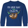 thumbnail image 3 of Inktastic My Great Aunt Loves Me Cute Sloth and Baby Long Sleeve Youth T-Shirt, 3 of 5