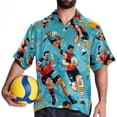 thumbnail image 4 of Football Men's Poplin Casual Printed Button Down Short Sleeve Summer Beach Shirts Unisex, 4 of 6