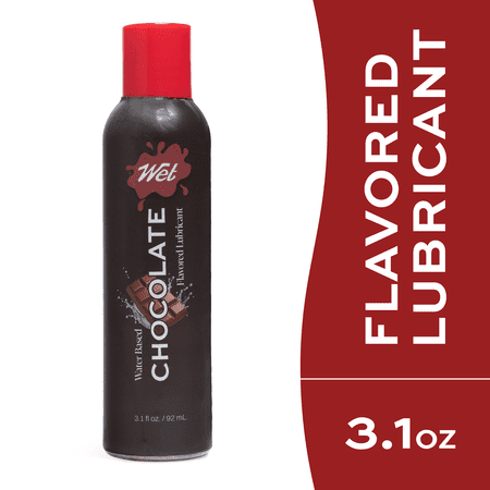 Wet Premium Water-Based Flavored Personal Lubricant, Luxury Edible Lube for Men and Women, Chocolate Flavor, 3.1 fl oz