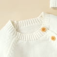 thumbnail image 4 of Baby Romper Long Sleeve Infant Boy Girl Jumpsuit Clothes Autumn Solid Knit Newborn Toddler Kid Solid Overalls 2PC 0-18M Onesies, 4 of 6