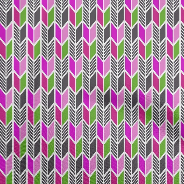 oneOone Viscose Chiffon Pink Fabric Geometric Sewing Craft Projects Fabric Prints By Yard 42 Inch Wide