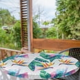 thumbnail image 2 of Ambesonne Tropical Fitted Round Tablecloth, Triangle Paradise Flower, 40"- 44" Diameter, Sea Green and Dark Teal, 2 of 5