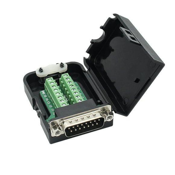 DB15 breakout Connector Male Adapter 15-pin Port Adapter to Terminal Connector Signal Module with case(Male Connector with Nut)