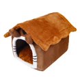 thumbnail image 2 of Cueva cálida plegable para mascotas Perfecl casa para perros y gatos al aire libre Orejas Marrones S, 2 of 8