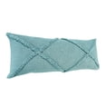 thumbnail image 3 of Ox Bay Sara 14" x 36" Canal Blue Shag Diamond Cotton Adult Decorative Throw Pillow Cover, 3 of 9