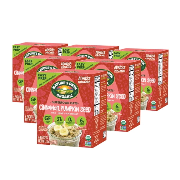 Nature's Path Organic Cinnamon Pumpkin Seed Instant Oatmeal, 8oz Box (pack of 6)