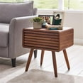 thumbnail image 3 of Home Square 19" Wood Slat Side Table in Brown/Walnut - Set of 2, 3 of 10