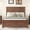 Walnut, variant on Queen Size Traditional Bed Frame with Headboard and Footboard, Wooden Platform Bed with USB Charging Port, Farmhouse Style Bedroom Furniture, Under Bed Storage Space, Mattress Not Included,Rich Brown