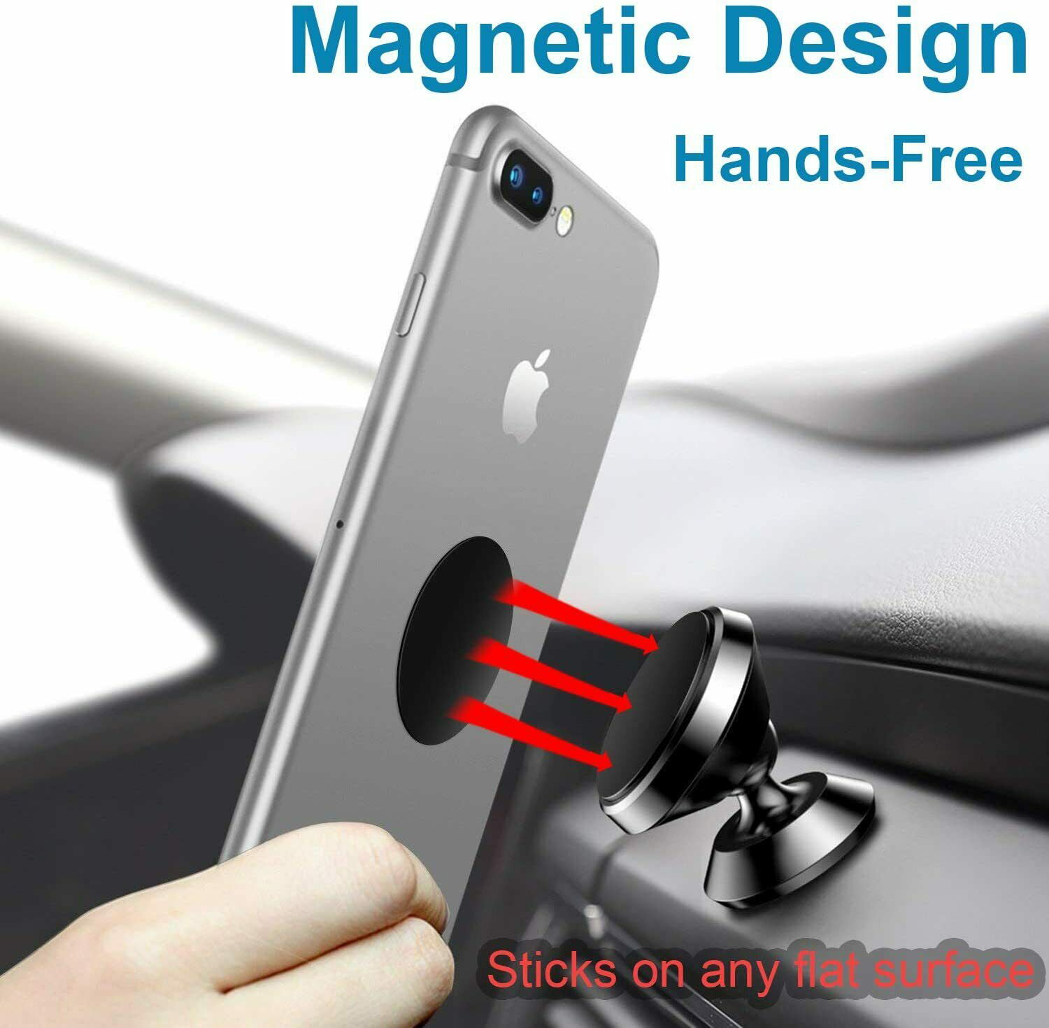 2 Pack Magnetic Phone Mount, Super Strong Magnet 4 Metal Plates, car Magnetic Phone Holder, 360° Rotation Dashboard Mount iPhone Samsung Most Smartphones - Walmart.com