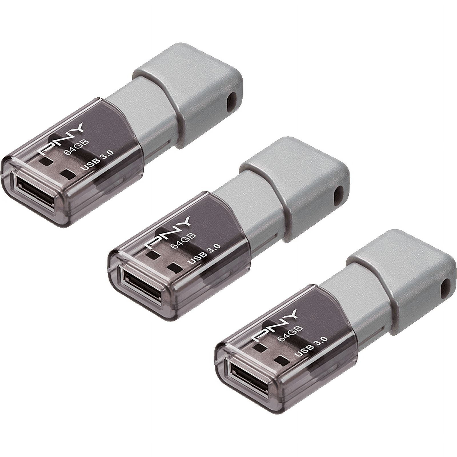 PNY 64GB Turbo Attaché 3 USB 3.0 Flash Drive 3-Pack