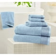 thumbnail image 4 of GLAMBURG Ultra Soft 6 Pack Cotton Towel Set, Contain 2 Bath Towels 28x55 inch, 2 Hand Towels 16x24 inch & 2 Wash Coths 12x12 inch, Compact Lightweight Quickdry Towel Set for Everyday use - Sky Blue, 4 of 8