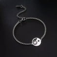 thumbnail image 3 of EOEMY Ying Yang Fibonacci Ratio Charm Bracelet Women Stainless Steel Box Chain Jewelry, 3 of 7
