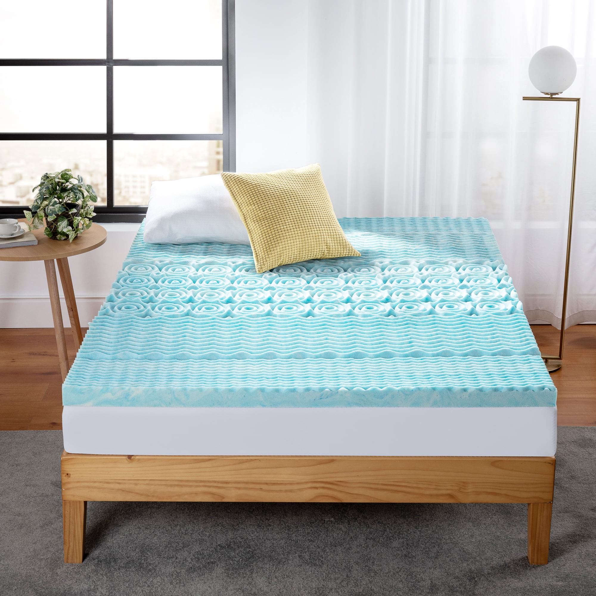 Zinus Spa Sensations 2" Green Tea Gel Memory Foam Zoned Support Mattress Topper, Full