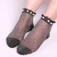 thumbnail image 2 of Stocking Stuffers for Women Fashion Thin Elastic Net Transparent Mesh Stockings Ankle Socks Slouch Sock With Pearls Multicolor Stockings, 2 of 4