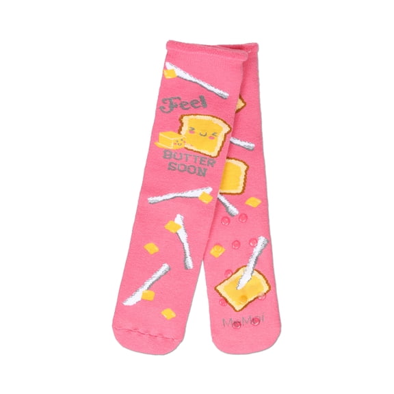 MeMoi Feel Butter Soon Greeting Card Crew Socks, One Size, Apricot