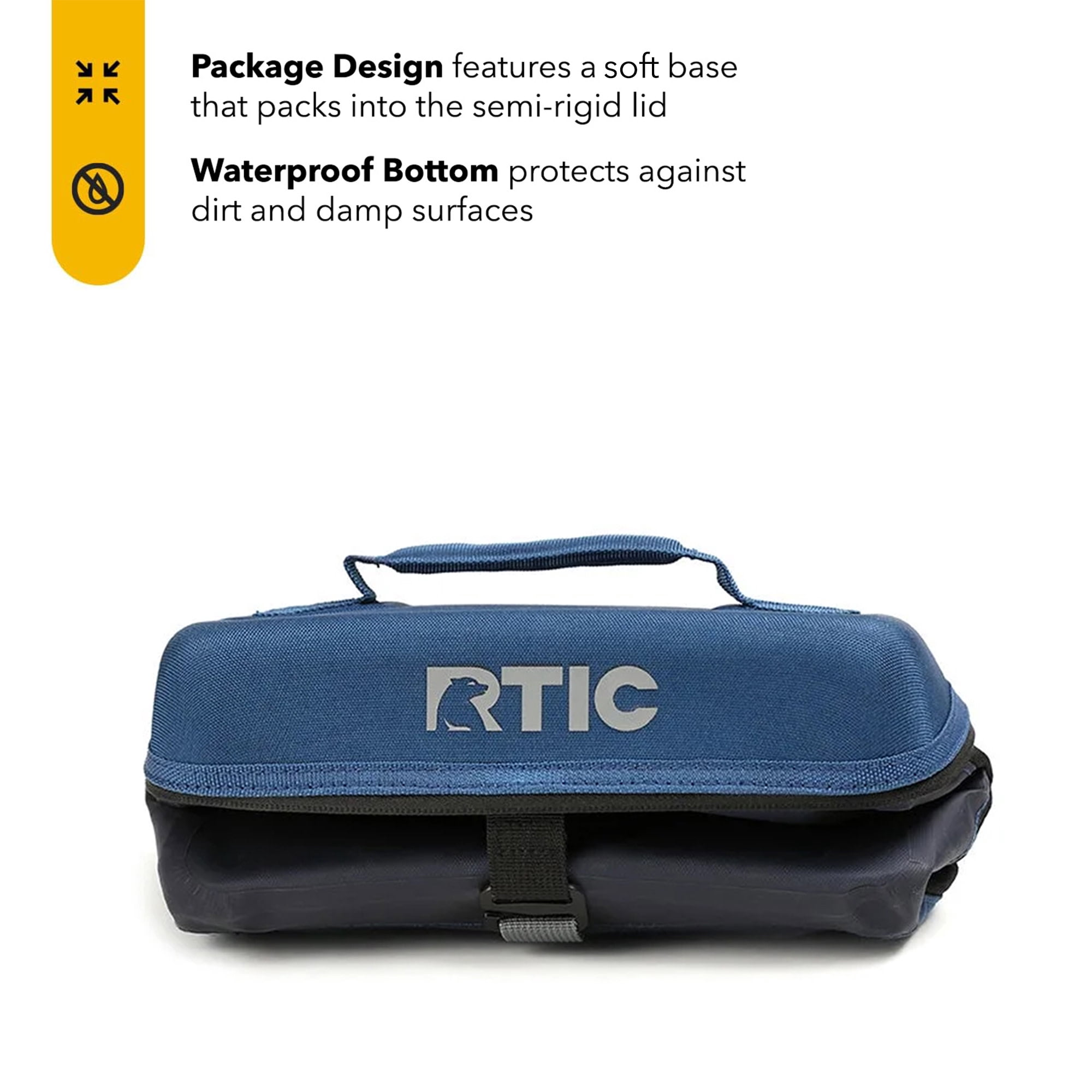 RTIC 6-Can, 3 Qt, Collapsible Soft Cooler with Bottle Opener, Navy