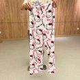 thumbnail image 4 of Pijama de franela de Anime Sanrio para mujer, pantalones flotantes de lana Kawaii en blanco y negro con dibujos animados, moda de otoño, 2023, 4 of 4