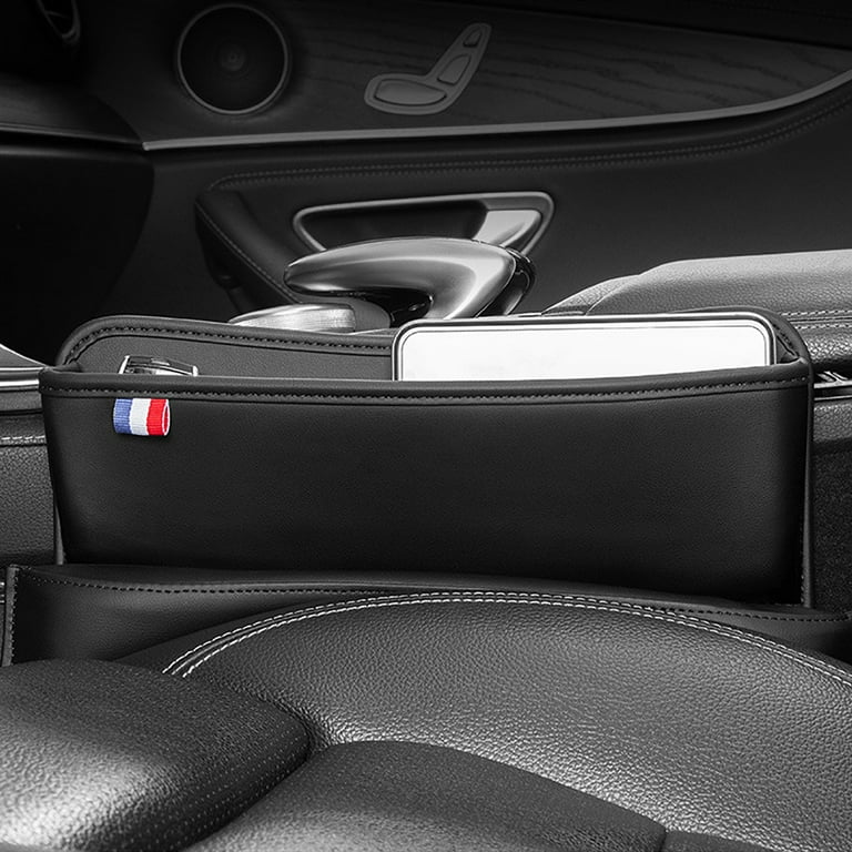 Pecham Car Seat Gap Filler, Premium PU Leather 2 in 1 Car Seat Gap  Organizer Seat Console Pocket Organizer Storage Box for Holding Phone,  Money