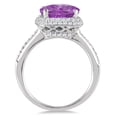 thumbnail image 2 of SZUL Women's 3 1/2 Carat Cushion Cut Amethyst and Diamond Halo Ring in 10K White Gold, 2 of 3