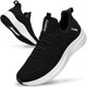 thumbnail image 1 of Zapatillas para correr Feethit Slip on Tennis para hombre, color negro y blanco 10, 1 of 6