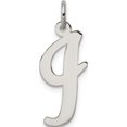 thumbnail image 1 of Sterling Silver Rhodium-Plated Script Letter I Initial Charm Made In United States qc5084i, 1 of 2