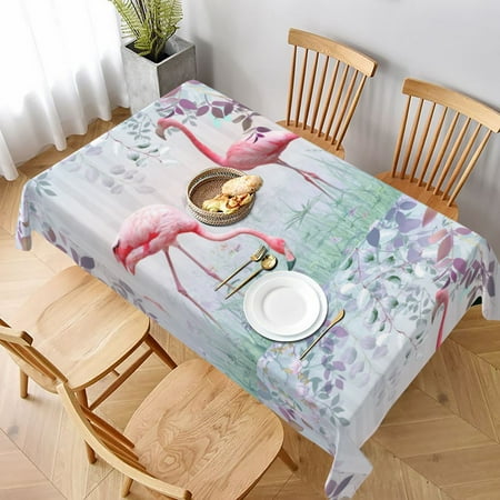 

Tablecloth Pink Delicate Flamingos Table Cloth For Rectangle Tables Waterproof Resistant Picnic Table Covers For Kitchen Dining/Party(60x90in)