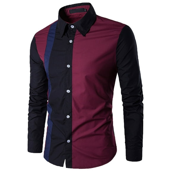 Aoochasliy Mens Shirts Trendy Casual and Comfortable Long-sleeved Business Single-breasted Top