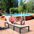 thumbnail image 5 of AVAWING Pool Chaise Lounge Chair Set of 1, PE Rattan Beach Folding, 5-Position Adjustable, Khaki, 5 of 8