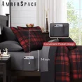 thumbnail image 5 of Amberspace Plaid Design 5-piece Bed in a Bag Comforter Set with Sheets,Red,Twin XL, 5 of 8