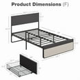 thumbnail image 2 of Jojoka Upholstered Bed Frame with 2 Storage Drawers, Linen Headboard & Footboard, Steel Slat Support, No Box Spring Needed, 2 of 7