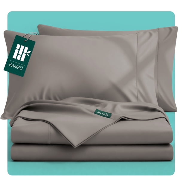 Juego de Sábanas de Bambú Dreamlab, Ropa de Cama Ultra Suave, Fresca, Hipoalergénica, Ecológica, Sábanas Matrimoniales de Bambú, Color Arena