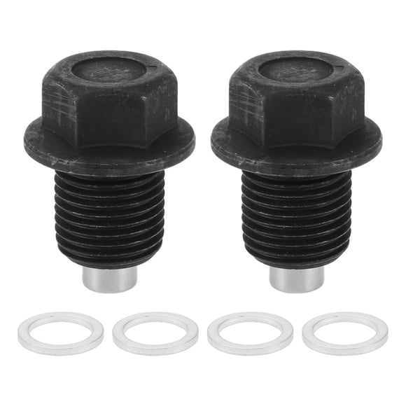 Unique Bargains 1 Set Tapón de Drenaje de Aceite Universal Antifugas 1.3" de Altura Tornillo de Drenaje de Cárter con Junta Magnética de Acero Negro Aluminio M16x1.5