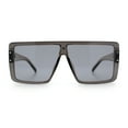 thumbnail image 4 of Rimless Oversized Monoblock Shield Rectangle Mobster Plastic Sunglasses Slate - Grey, 4 of 7
