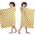 thumbnail image 4 of Yellow and White Checkerboard Pattern Hooded Bath Towel，50"x30" for Ages 3 To 12 Kids, Quick Dry Lightweight Soft Microfiber Hood Beach Towel Cover Up for Kids, 4 of 7