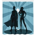 thumbnail image 3 of Ambesonne Superhero Shower Curtain, Unisex Costume Cape, 69"Wx84"L, Blue Teal, 3 of 3