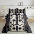 thumbnail image 2 of Aztec Geometric Comforter Set Queen,Vintage Western Boho Bedding Set Southwestern Tribal Bedding Comforter Sets Adults Men American Quilt Duvet Black Brown, 2 of 7