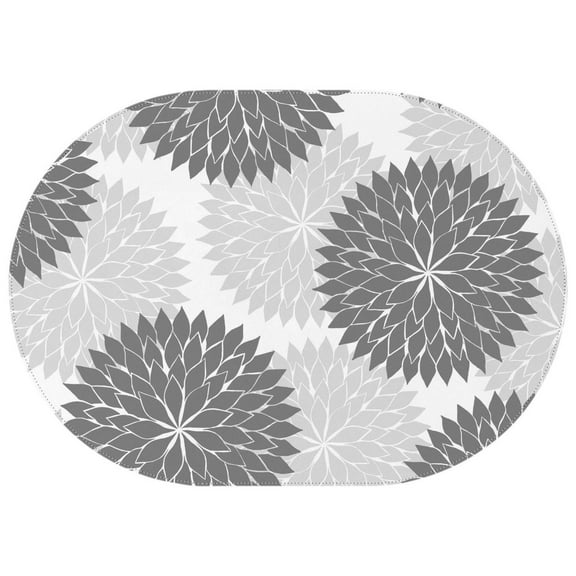 Oval Waterproof Tablecloth Floral Burst Style Reusable Indoor/Outdoor Durable Table Cover 60 Inch X 84 Inch