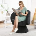 thumbnail image 7 of EBQOSK Swivel Accent Chair Armchair, Round Barrel Chair in Fabric for Living Room Bedroom Black, 7 of 7