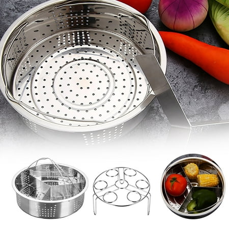 

Steamer Stainless Steel With Divider And Egg Steamer Rack Vegetable Steamer Rack Fits All Sizes Of Pots Suitable For Vegetable Fish And Seafood Cooking